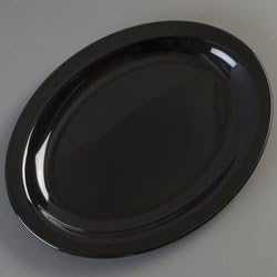 Carlisle FoodService Products Kingline Plastic Oval Platter Oval Tray for Home and Restaurant, Melamine, 12 x 9 Inches