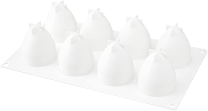 Restaurantware-Pastry Tek 8 Cavities Strawberry Silicone Mold, 1 Oven-Ready Strawberry Mold - Flexible, Freezable, White Silicone Fruit Silicone Mold, Easy Release, For Baking