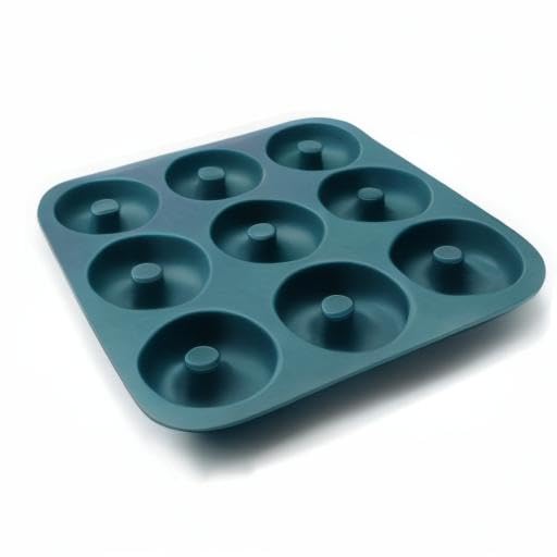 FUNLAVIE Large Silicone Donut Pan for Baking,9 Cavity Non-Stick Food Molds