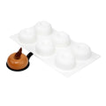 Pastry Tek 6 Cavities Donut Pans, 10 Ridge Design Donut Molds - Oven-Ready, Flexible, White Silicone Bagel Pans, Freezable, Easy Release - Restaurantware