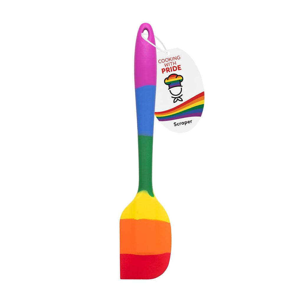 Cooking With Pride Non-Stick Scraper Spatula, Heat-Safe Silicone With Iron Core, 10.75-Inch