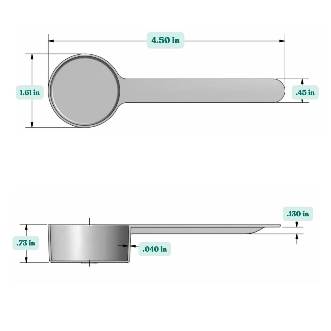 Supplement and Supply 4 Teaspoon (20 mL) Long Handle Plastic Measuring Spoon for Coffee, Protein Powder, Pet Food, Spices, Grains, Dry Goods – Food-Grade BPA-Free (Pack of 100)