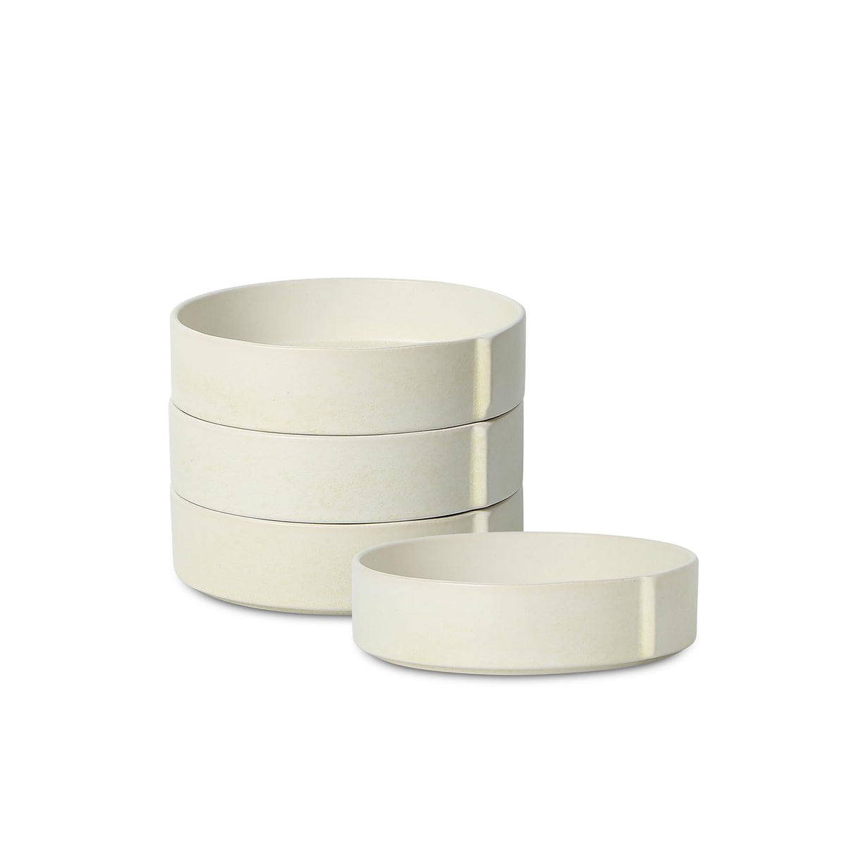 Stone Lain Bao 4-Piece Salad Plate Set Stoneware, Beige