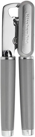 KitchenAid Classic Multifunction Can Opener and Bottle Opener Easy to Use, Razor Sharp Stainless Steel Cutting Wheel, Soft Ergonomic Handles, Gray