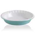 Sweejar Ceramic 10.4 Inch Pie Pan, Deep Porcelain Round Dish, Non-Stick Baking Plate for Pumpkin and Apple Pies, Farmhouse Design (Turquoise)