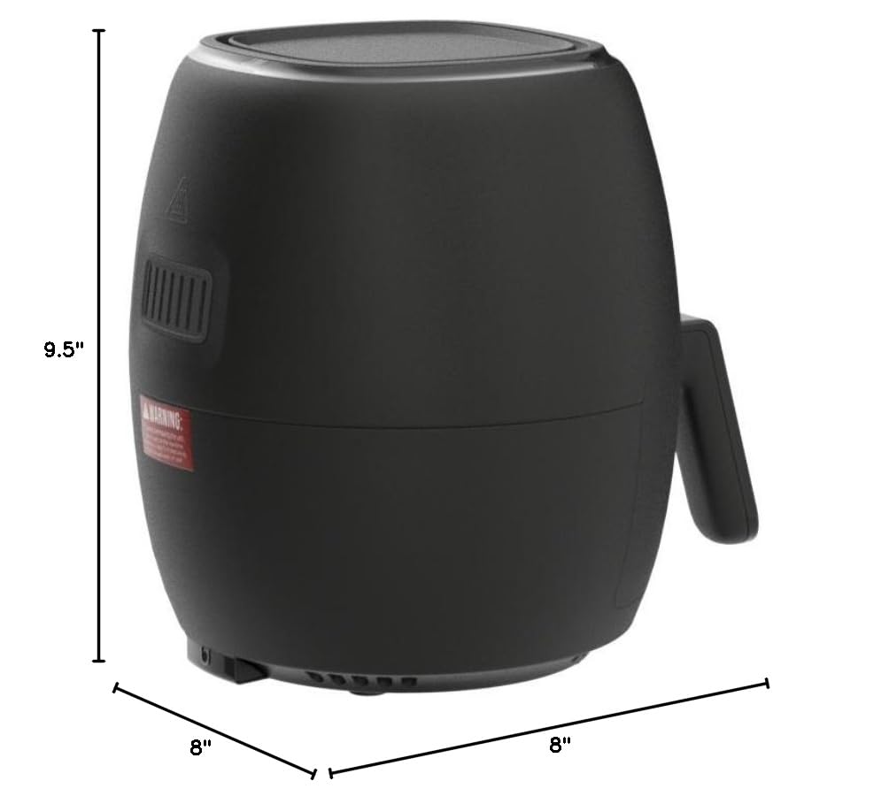 Chefman Digital 3.6 Quart Touch Screen Air Fryer Oven w/Space Saving Flat Basket, Healthy Oil-Free Airfryer w/ 60 Minute Timer & Auto Shutoff, Dishwasher Safe Parts, BPA-Free, Black