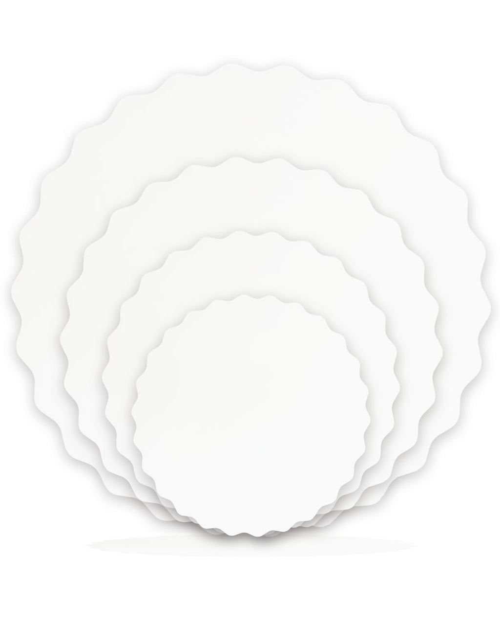 qiqee 8 Inch White Wave Cake Boards Round 15-Packs Circles Rounds Base Food-Grade Cardboard Wave Cake Plate（Thinner But Stronger）