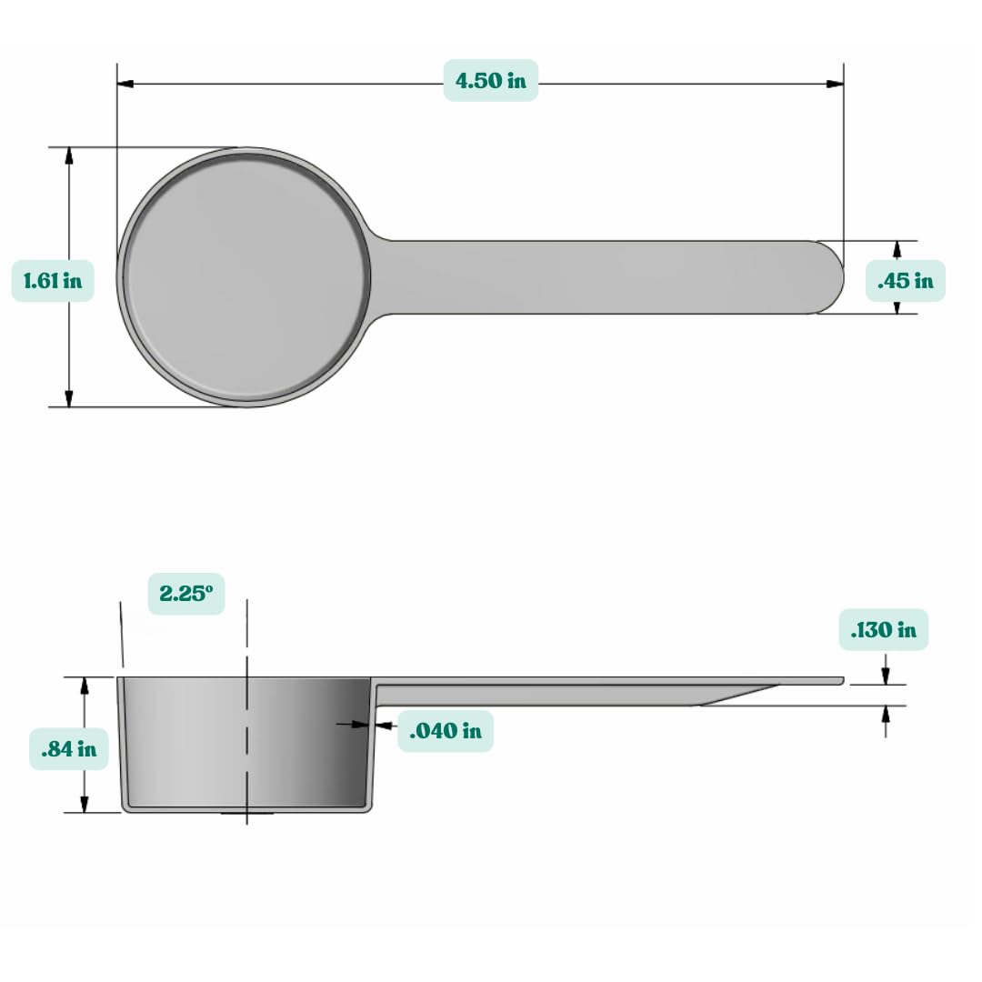 Supplement and Supply 1.5 Tablespoon (23 mL) Long Handle Plastic Measuring Spoon for Coffee, Protein Powder, Pet Food, Spices, Grains, Dry Goods – Food-Grade BPA-Free (Pack of 5)