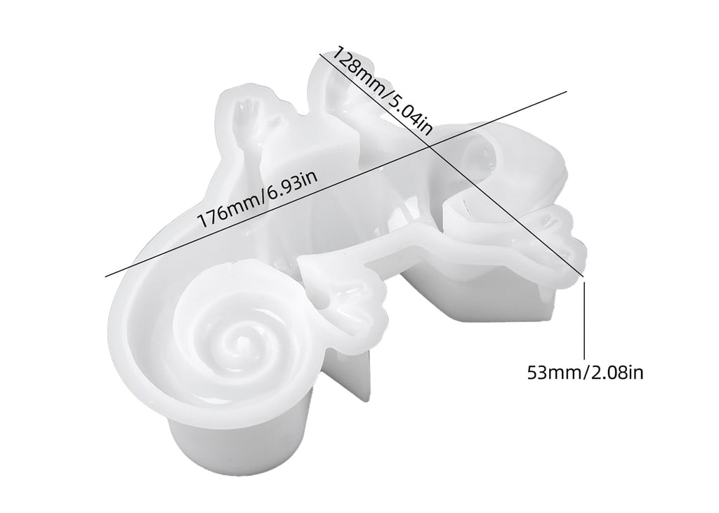Lizard Animal Cylinder Candle & Resin Mold - Resin Casting Silicone Molds for Home Decor & Candle Making Wave Spiral Mold