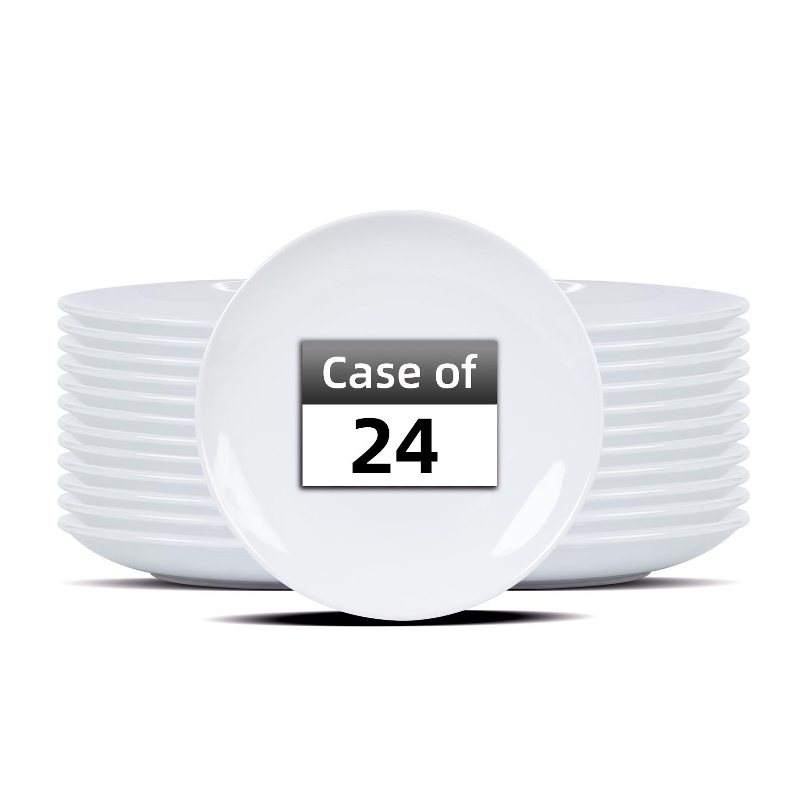 IRESTAURANT PLUS Stoneware Coupe Commercial Grade Dinnerware, Bright White Plate 8.25", Case of 24