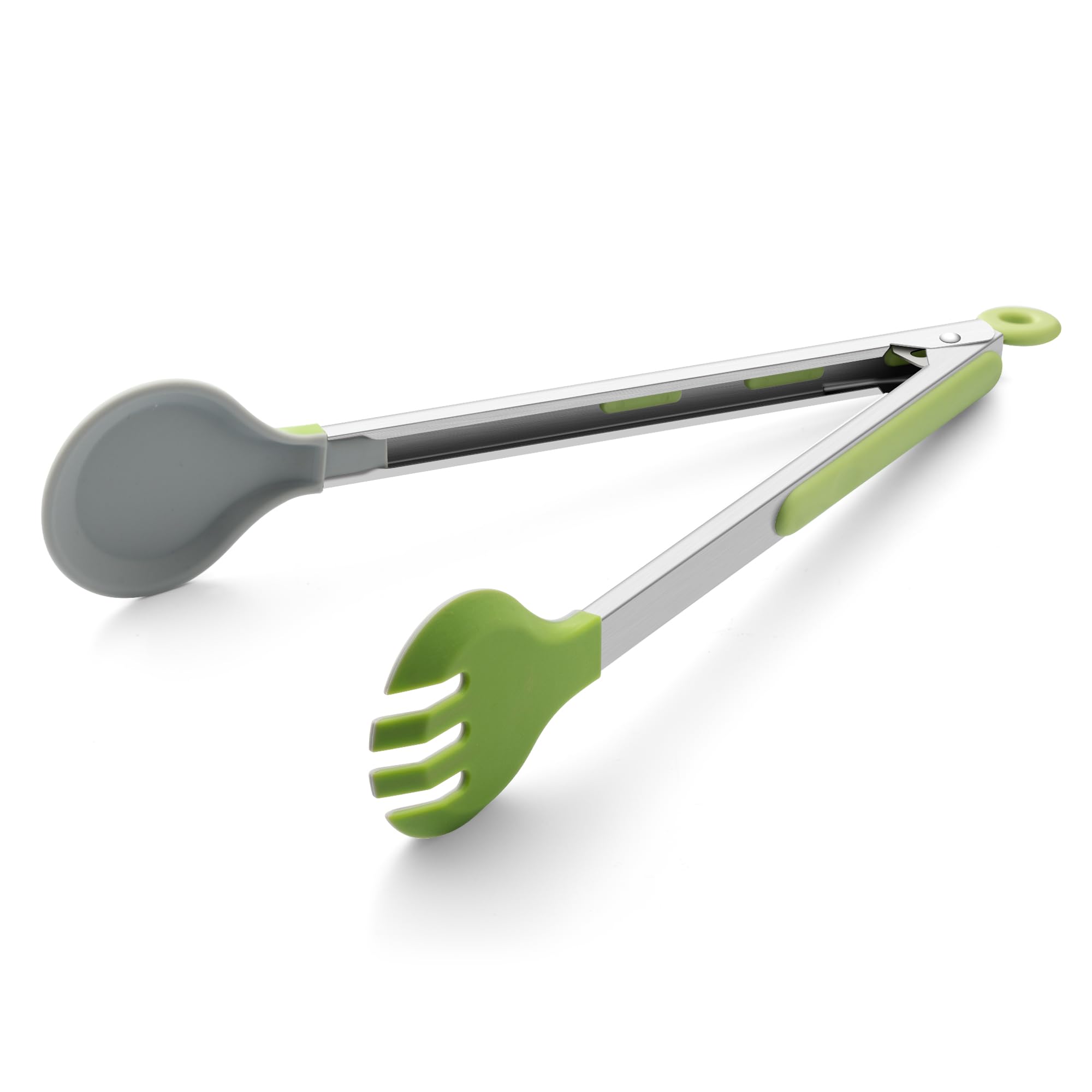 12 Inch Cooking Tongs, Stainless Steel Kitchen Tongs with Silicone Tips