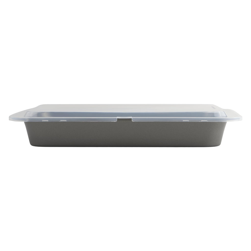 GoodCook Set of 2 Nonstick Steel 13" x 9" Cake Baking Pans with Covers, Gray