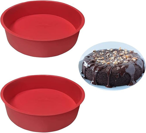 2pcs 6 Inch Silicone Cake Pan for Baking, Round Cake Molds Pan Silicone Baking Molds Non-Stick Quick Release Suitable for Cheesecake Chocolate Cake Brownie Cake puddings