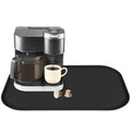 Silicone Coffee Maker Mat with Lip for Countertops, 24'' x 16'', Black