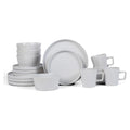 Stone Lain Celina Modern Stoneware 16-Piece Dinnerware Set, Plates and Bowls Set, White Glossy, Dish Set Service For 4
