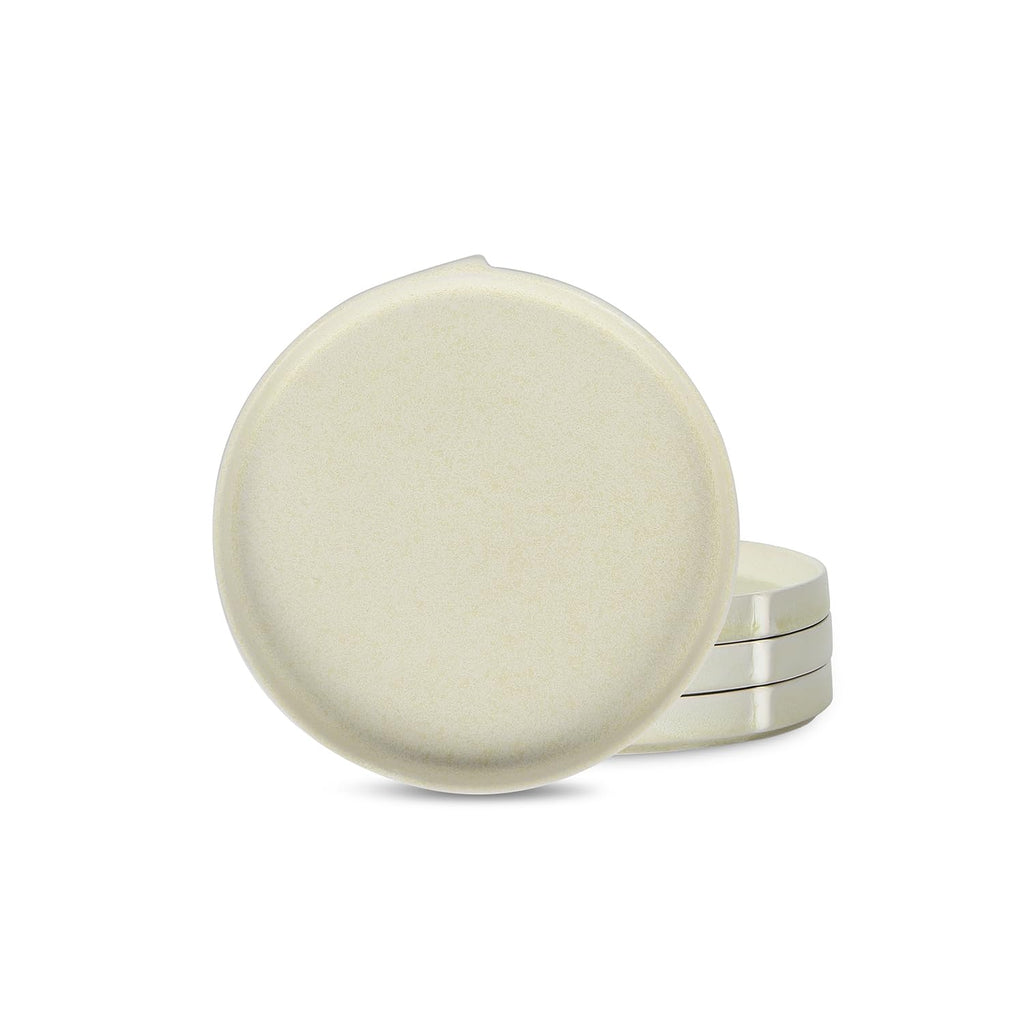 Stone Lain Bao 4-Piece Salad Plate Set Stoneware, Beige