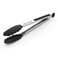 12-Inch Kitchen Tongs for Cooking with Silicone Tip,Black
