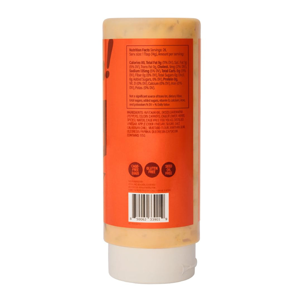Ayoh! Hot Giardiniera Mayo with Avocado Oil | 12 oz (Pack of 2) | Seed Oil Free, Gluten Free, Non-GMO, Keto Friendly | Ultimate Condiment for Sandwiches, Burgers, Bowls, Fries, Dips & Dressings | Craveable Giardiniera Flavor by Molly Baz