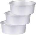 HomeMall 9 x 3 inch Round Cake Pan Set of 3, Aluminum Baking Pans for Layer Cakes, Heavy Duty Non-Stick, Evenly Baking Molds for Home Kitchen, Tapered Sides