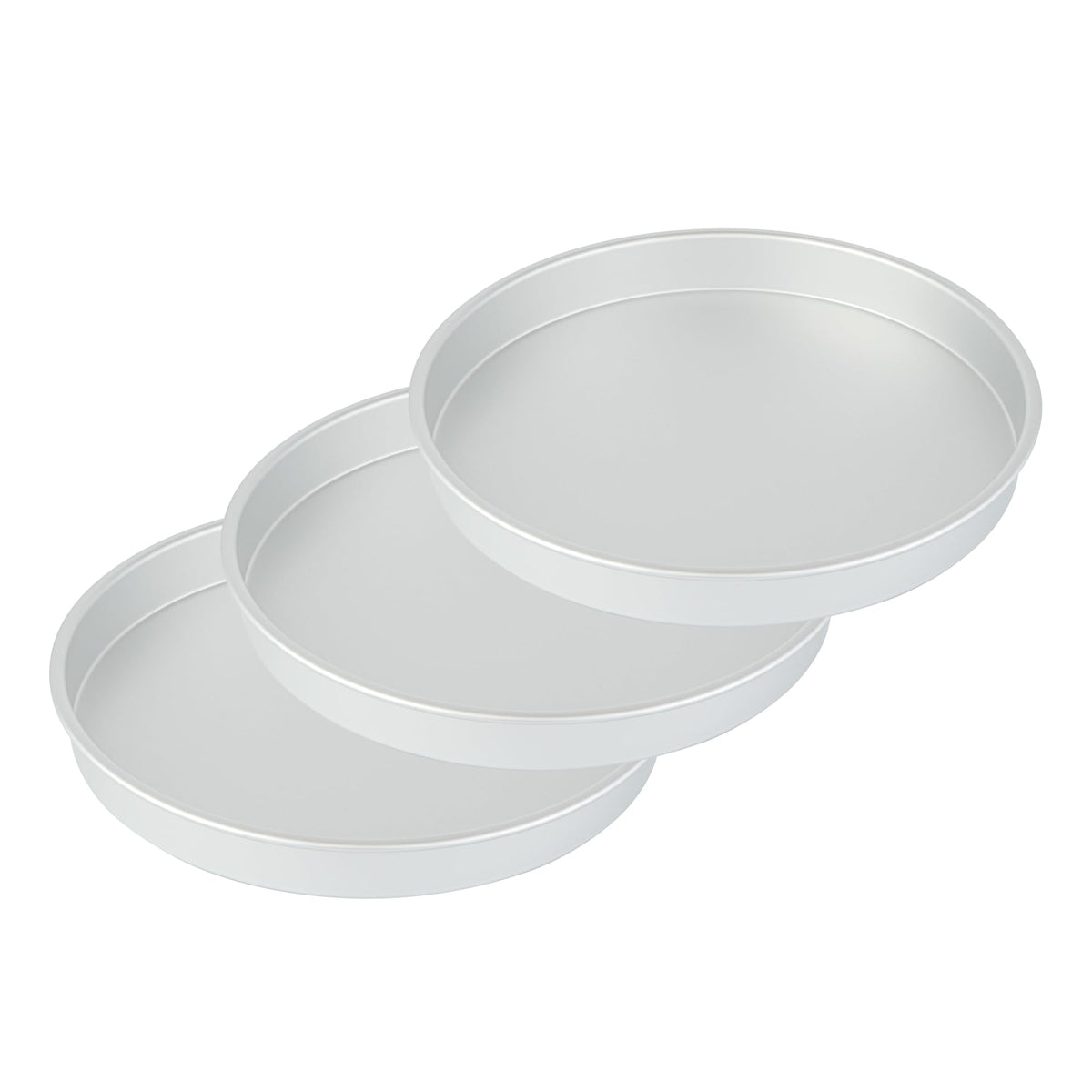Restaurantware-Met Lux 16 x 2 Inch Straight-Sided Baking Tins, 12 Round Cake Pans - Oven-Ready, Freezable, Anodized Aluminum Round Baking Pans, Greaseproof, For Layer Birthday Cakes