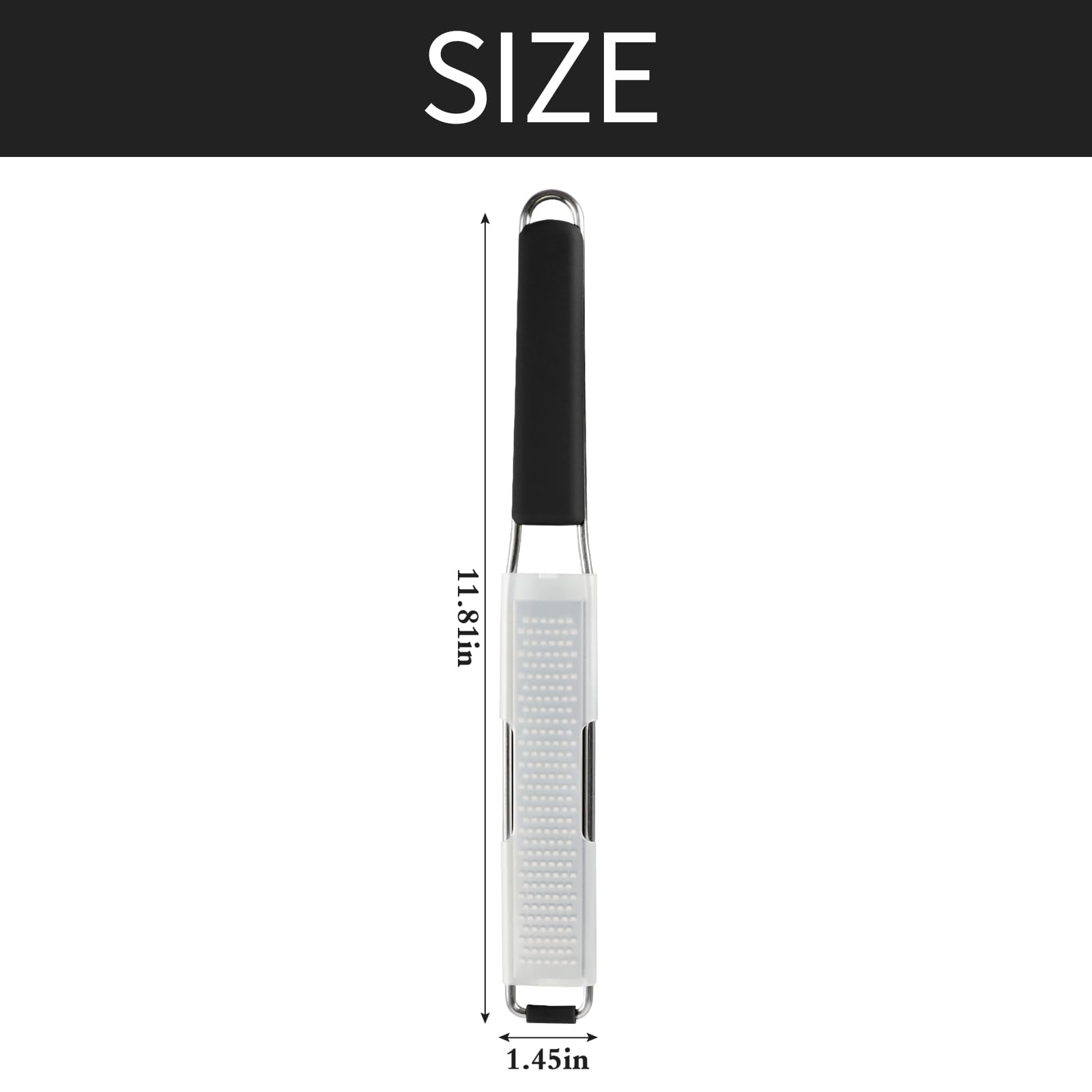 Cambom Lemon & Citrus Zester, Cheese Graters with Stainless Steel Sharp Blade for Parmesan Cheese, Ginger, Garlic, Nutmeg, Chocolate, Vegetables, Fruits, Dishwasher Safe Shredder Fine Blade