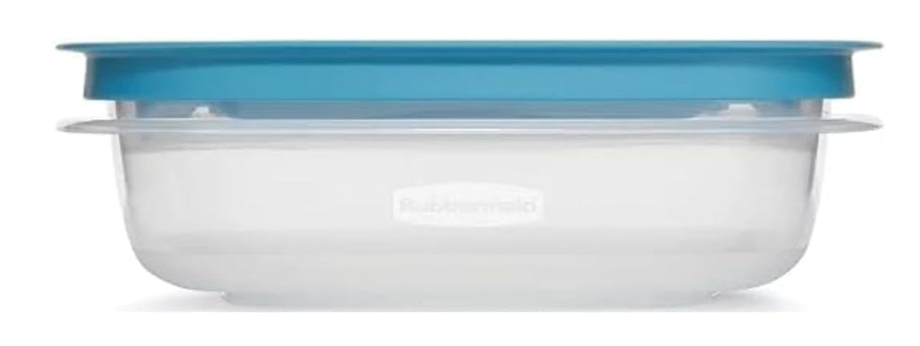 Utensilux Rubber maid 1.25 Cup Flex & Seal Leak Proof Lids Food Storage Container Set, Teal, Clear Meal Prep Flex Containers, 4 Piece Bundle Set
