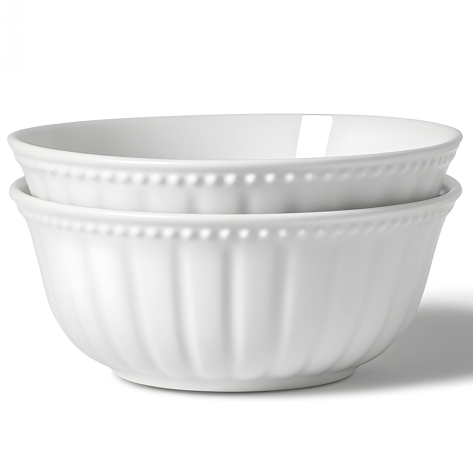 HOMBENE Ceramic bowl, 7 Inch Serving Bowls, Bowls for Kitchen, Microwave and Dishwasher Safe, Set of 2