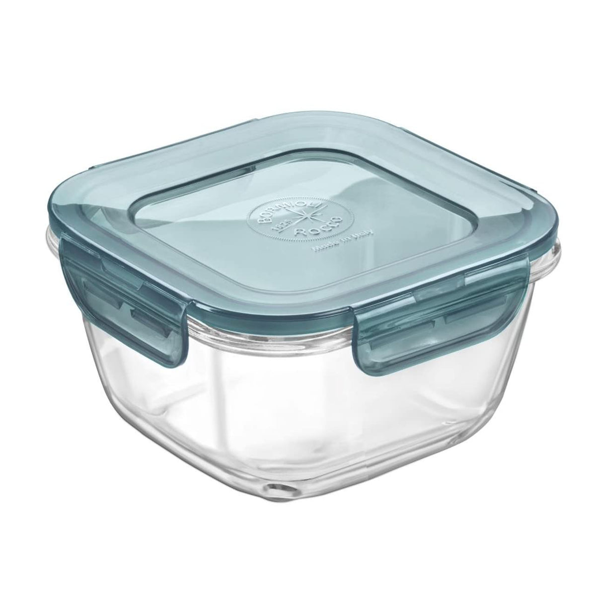 Bormioli Rocco Frigoverre Evolution Collection - 7 x 5.5 Inch Rectangle Container - 1 Liter (33.75oz) - Grey