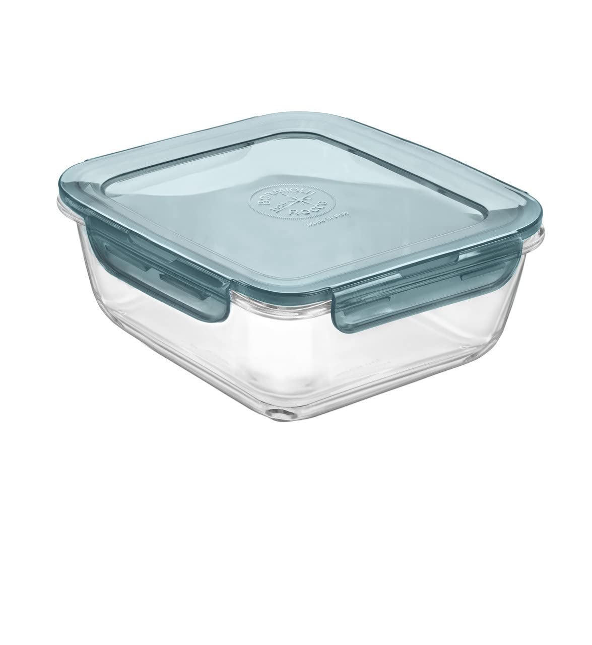 Bormioli Rocco Frigoverre Evolution Collection - 7 x 5.5 Inch Rectangle Container - 1 Liter (33.75oz) - Grey