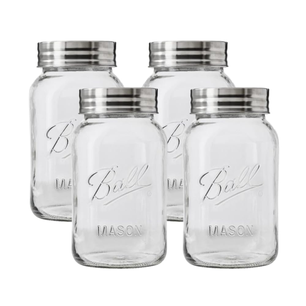 Ball Regular Mouth Glass Mason Jars with Lids and Bands, Used for Canning (Half Pint, 8 Ounce (Pack of 6))