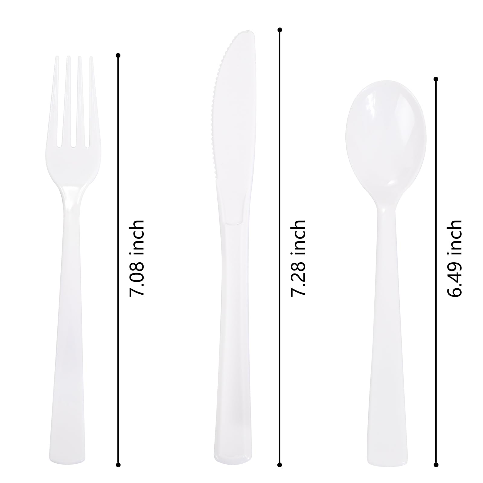 EI 360pcs White Plastic Silverware,Plastic Silverware Heavy Duty,Disposable Plastic Cutlery,Plastic Utensil Sets,Fancy Plastic Silverware include 120pcs Forks,120pcs Spoons and 120pcs Knives for Party