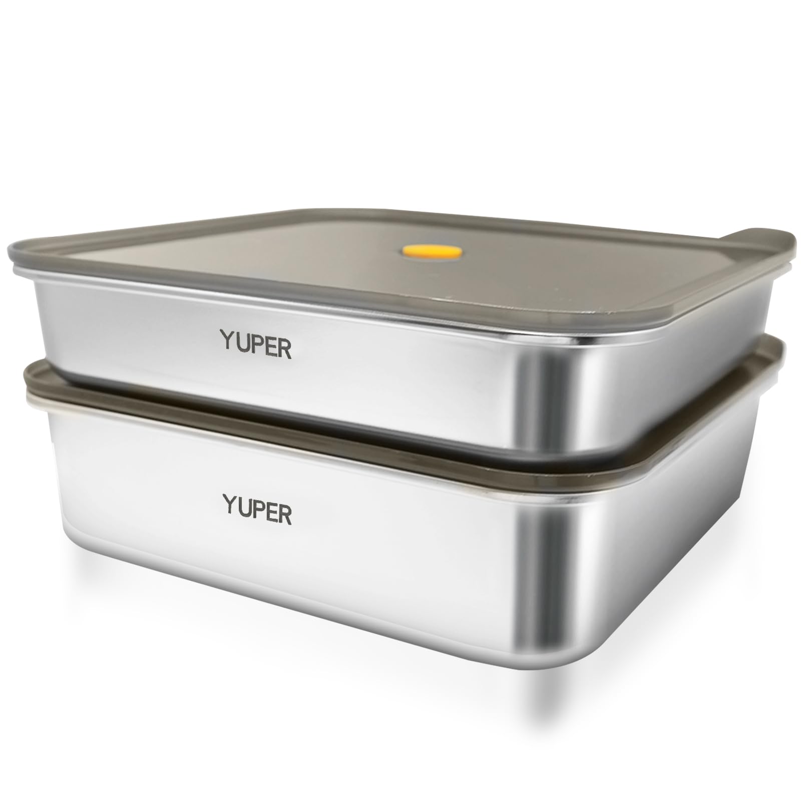YUPER Stainless Steel Food Containers, 2 Pack (84+125OZ)