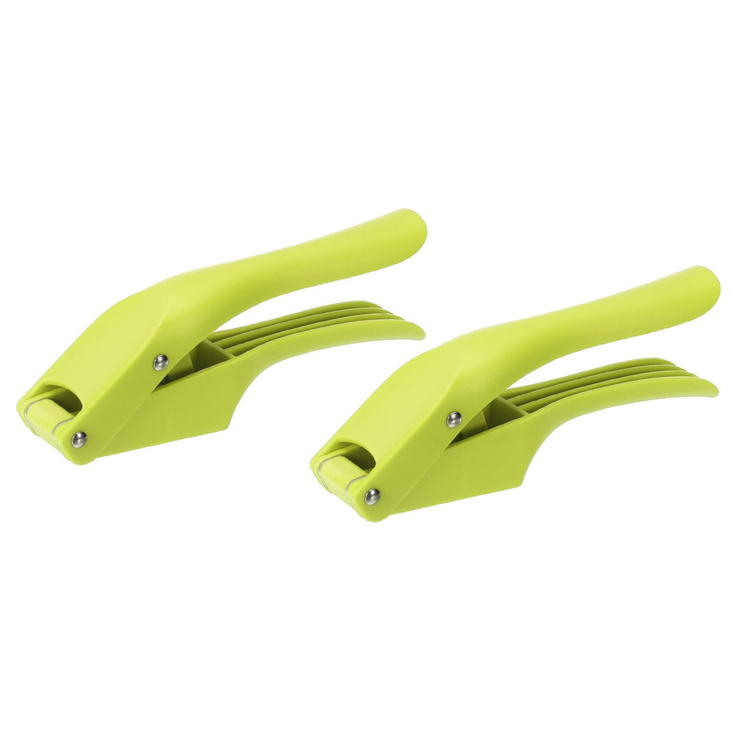 uxcell 2pcs Garlic Press, 7.5 Inch Stainless Steel Garlic Slicer Crusher Tool Kitchen Utensil for Home Cooks and Professional Chefs, Green