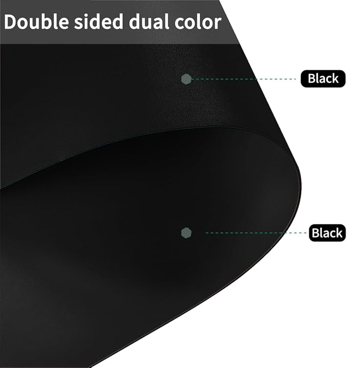 Vanity Top Protector - Can Be Used On Both Sides Waterproof and Easy to Clean Good Flatness Used for Dresser Table(Black+Black 10x36)