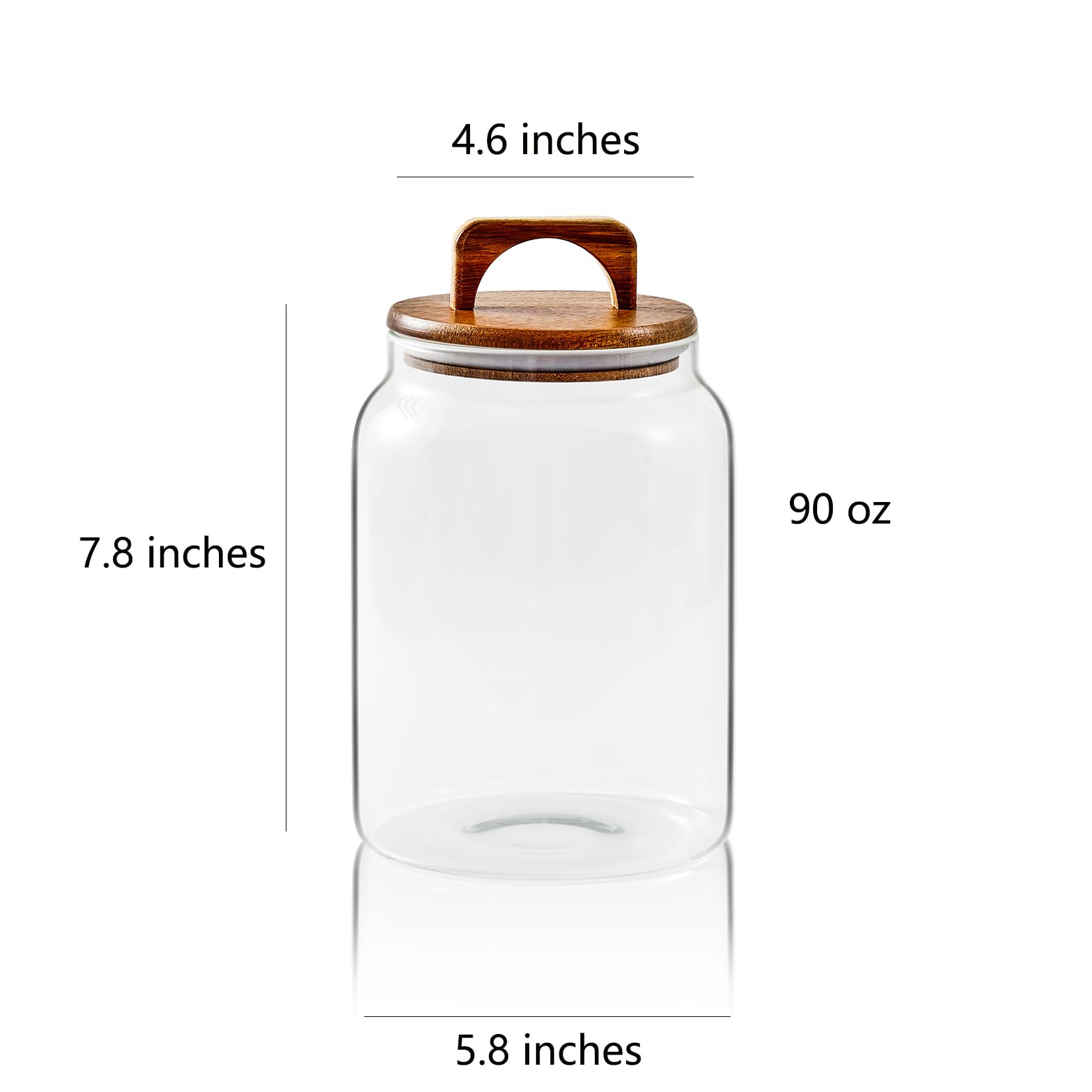 Sweejar Glass Jars for Laundry Room Organization, 90 ounce Laundry Pods Container, Glass Food Storage Jars with Airtight Lid, 2 Pack, Hand Lid