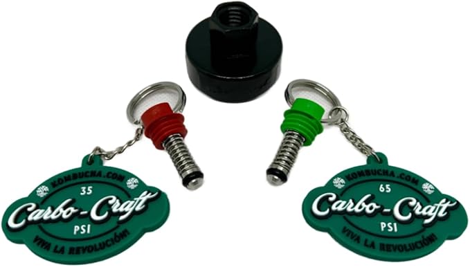 Kombucha.com Carbo-Caps: The Swingtop Slayer and Ultimate Carbonation System for Craft Beer & Kombucha Home Brewing. Viva La Revolución! (35 psi (Medium Carbonation), 6 Carbo-Caps + PRVs)