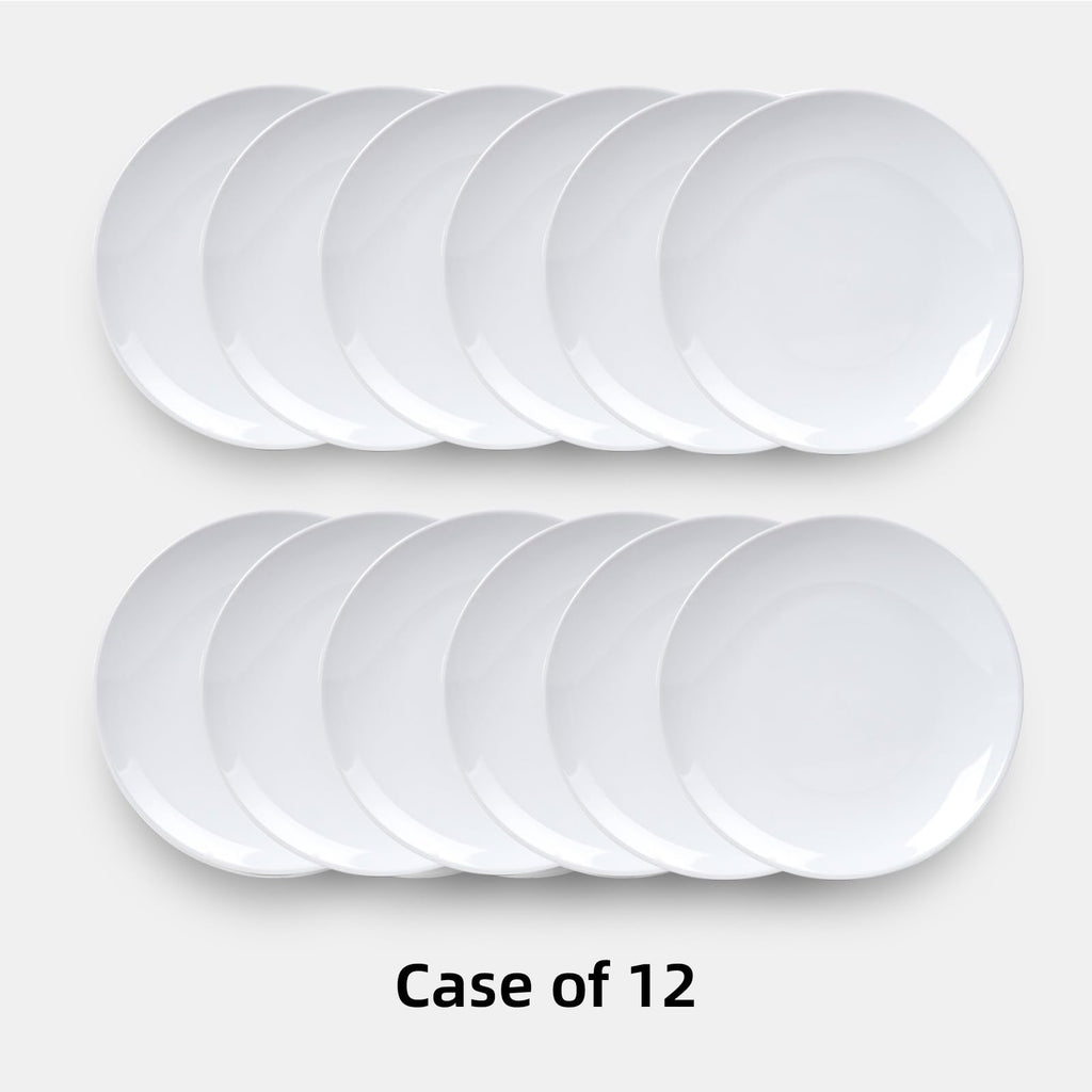 IRESTAURANT PLUS Stoneware Coupe Commercial Grade Dinnerware, Bright White, Plate 10.5", Case of 12