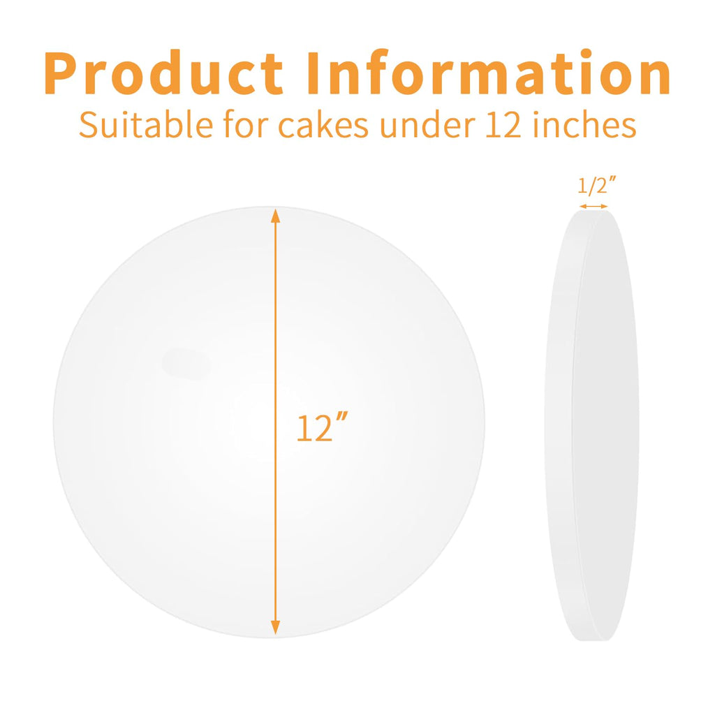 5Pcs Cake Boards 12 Inch Round - Sturdy 1/2 Inch Cake Drum, Food Grade Cake Rounds,Multiple Layers of Corrugated Cardboard for Heavy or Multi Layer Cakes for Birthdays,Weddings, Parties (12inch/5pcs)