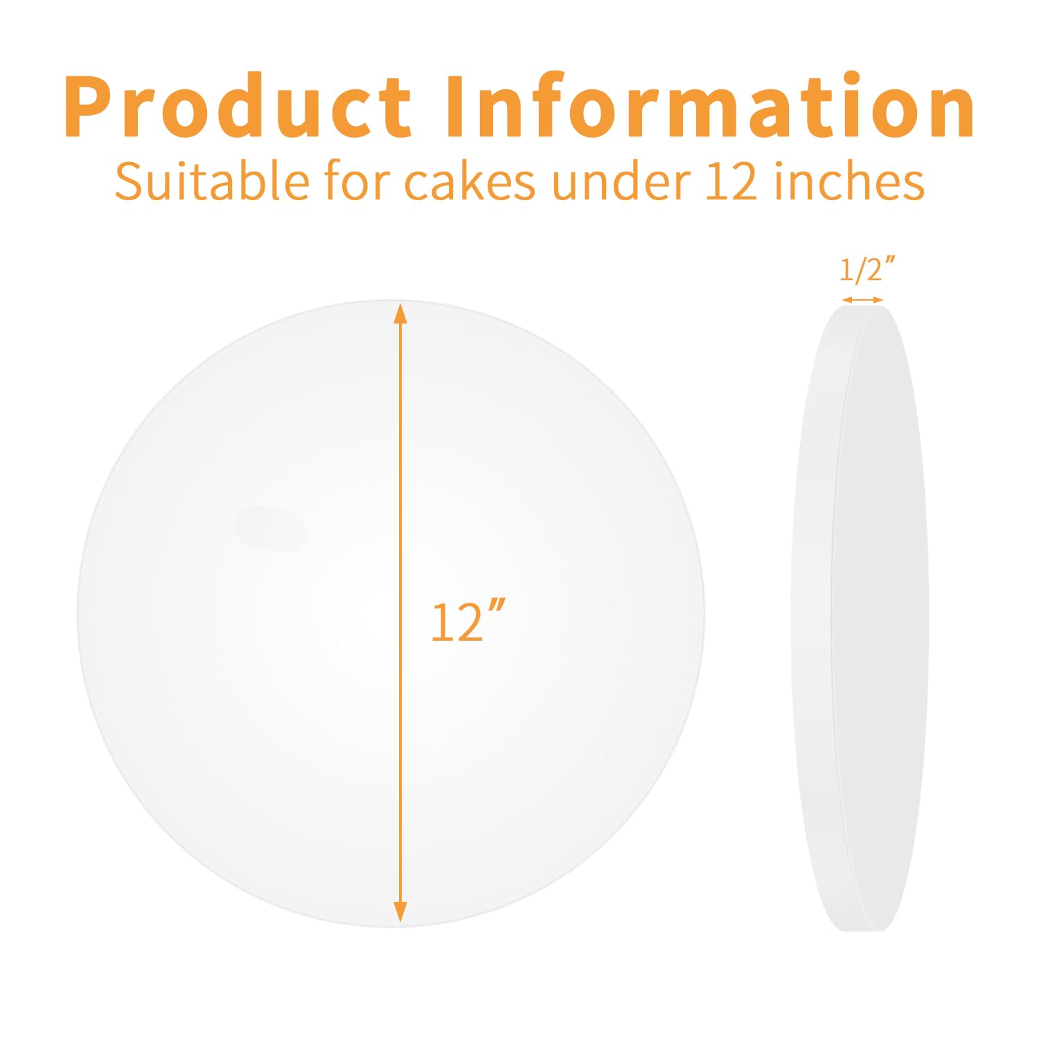 5Pcs Cake Boards 12 Inch Round - Sturdy 1/2 Inch Cake Drum, Food Grade Cake Rounds,Multiple Layers of Corrugated Cardboard for Heavy or Multi Layer Cakes for Birthdays,Weddings, Parties (12inch/5pcs)