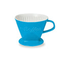 Creano XXL Porcelain Coffee Dripper Blue - Ceramic Cone Brewer - Pour Over Coffee Maker - Filter Size 4 - huge and heavy quality 800gr/28oz - 6 Colours availeble
