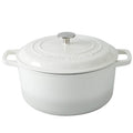 EDGING CASTING Enameled Cast Iron Dutch Oven Pot With Lid, Dutch Oven for Sourdough Bread Baking Round Pot Dule Handle, 7.5 Quart, White