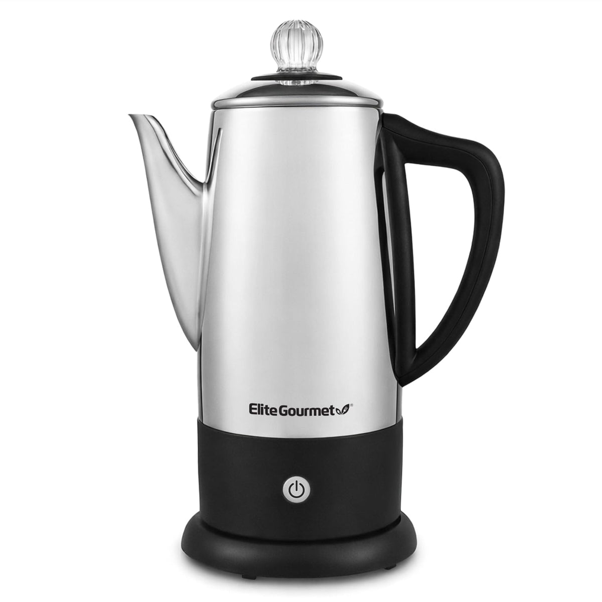 Elite Gourmet 12-Cup Electric Coffee Percolator, Keep Warm, Clear Brew Knob