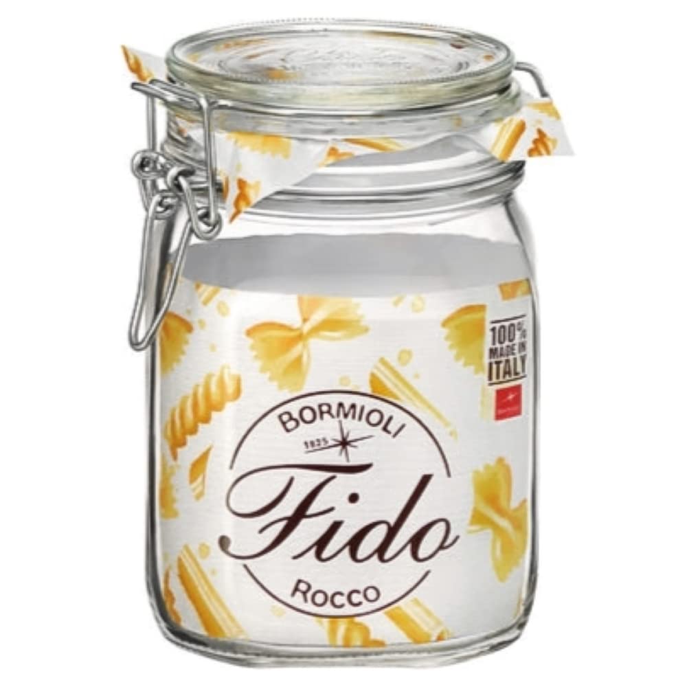 Bormioli Rocco Fido Glass Jars, 50.75 Oz - Clear, Set of 2