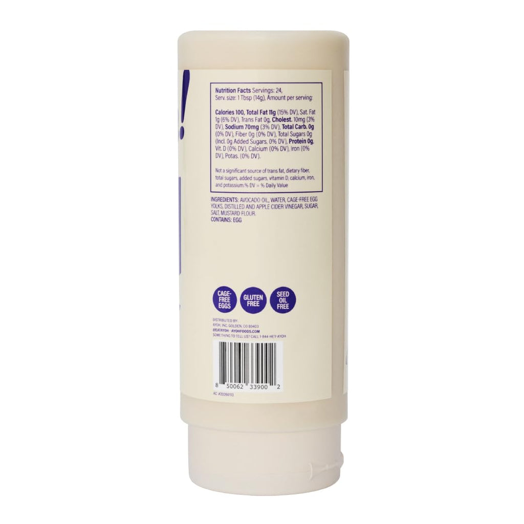 Ayoh Foods, Mayo Gone Wild, Made by Molly Baz - Easy to Squeeze, Perfect for; Sandwiches, Burgers, Fries, Nuggets, Wraps & Dips (2 Pack, Original Mayo)