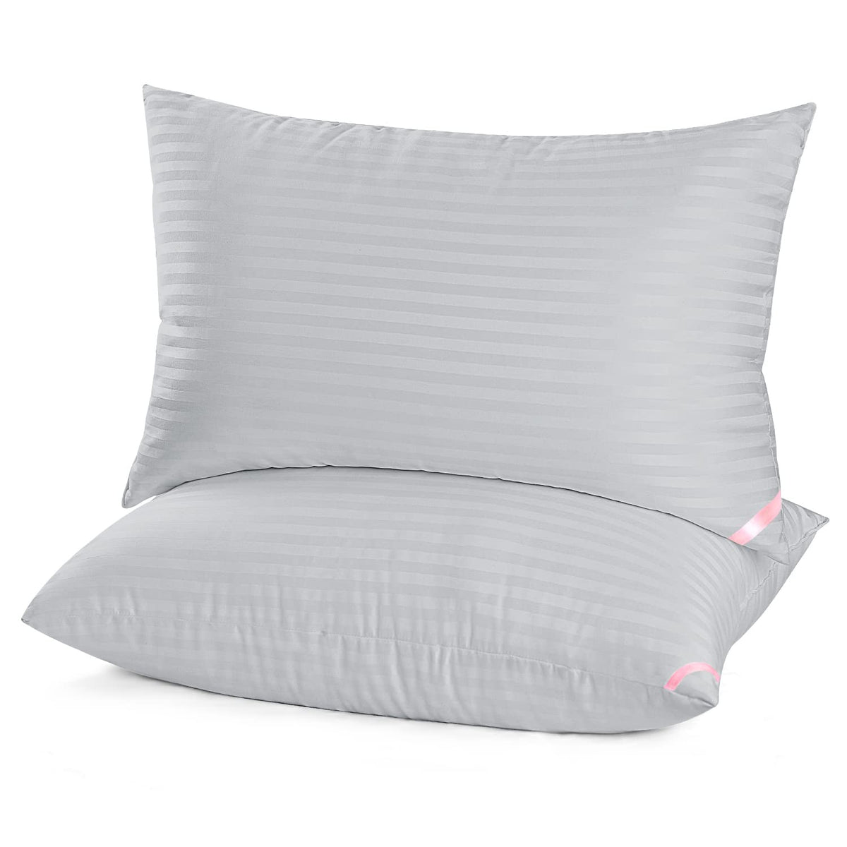 EIUE Bed Pillows for Sleeping 2 Pack Queen Size，Pillows for Side and Back Sleepers,Super Soft Down Alternative Microfiber Filled Pillows,20 x 30 Inches,Grey