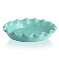 Sweejar Ceramic 11.5 Inches Pie Pan for Baking, Deep and Fluted Porcelain Round Pie Dish, Non-Stick Pie Plate for Pumpkin Pie, Apple Pie, Pie Pots with Morden Farmhouse Design(Turquoise)