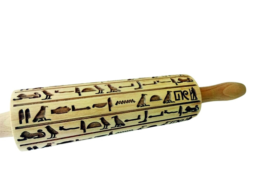 EGYPT HIEROGLYPHS EMBOSSING ROLLING PIN LASER ENGRAVED ROLLING PIN for EMBOSSED COOKIES GIFT for FRIEND
