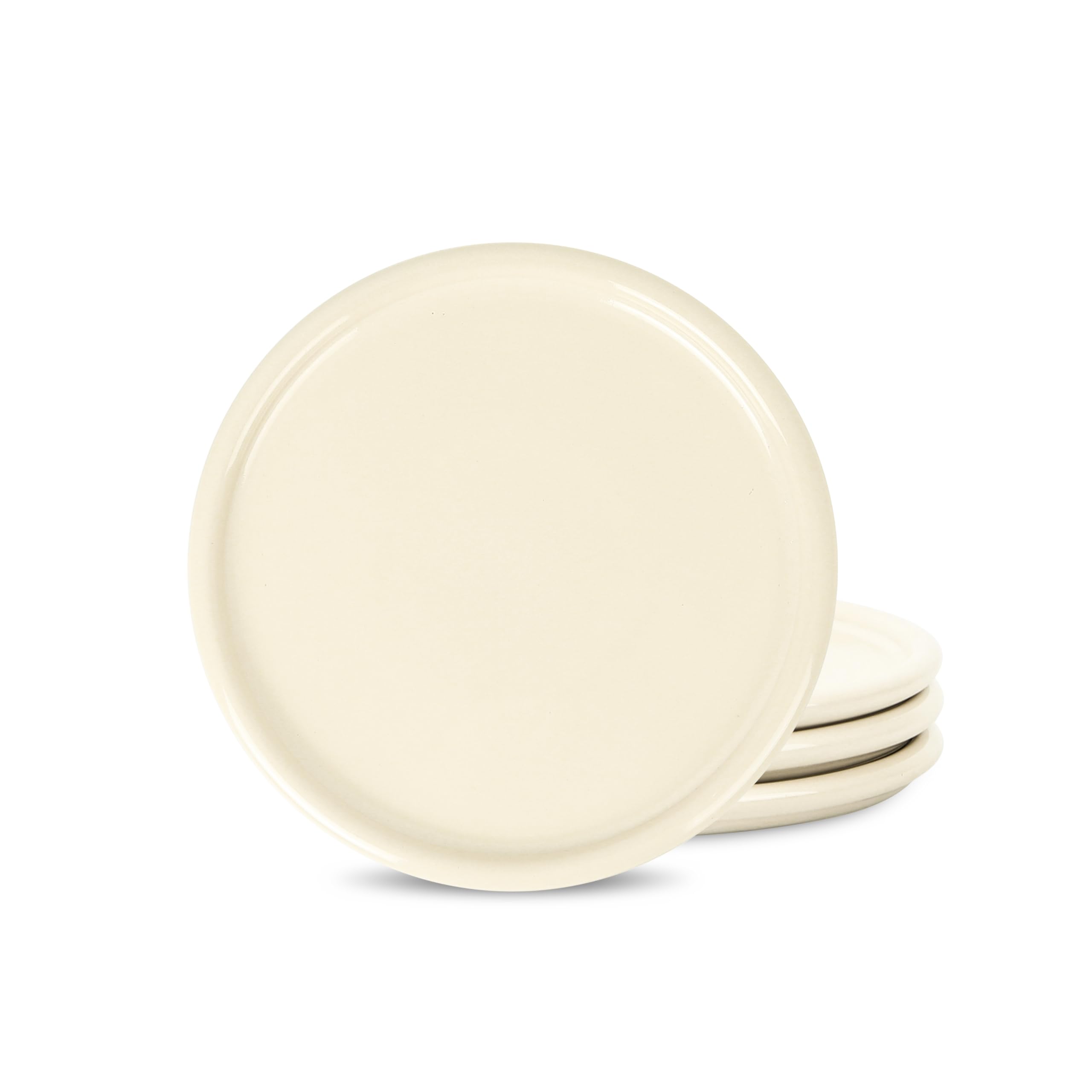 Stone Lain Eden 4-Piece Salad Plate Set Stoneware, Beige