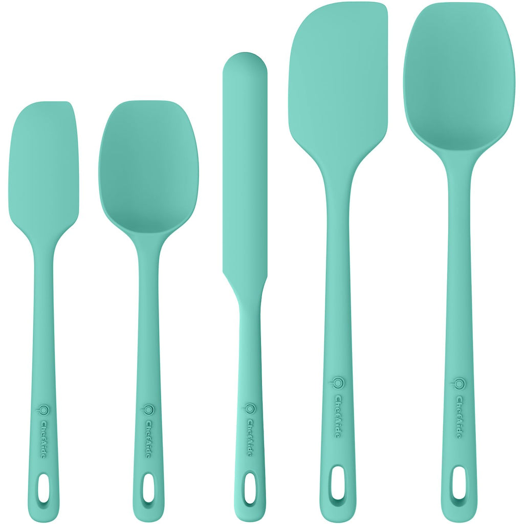ChefAide 5 Pieces Silicone Spatulas Set, Heat Resistant Rubber Spatula
