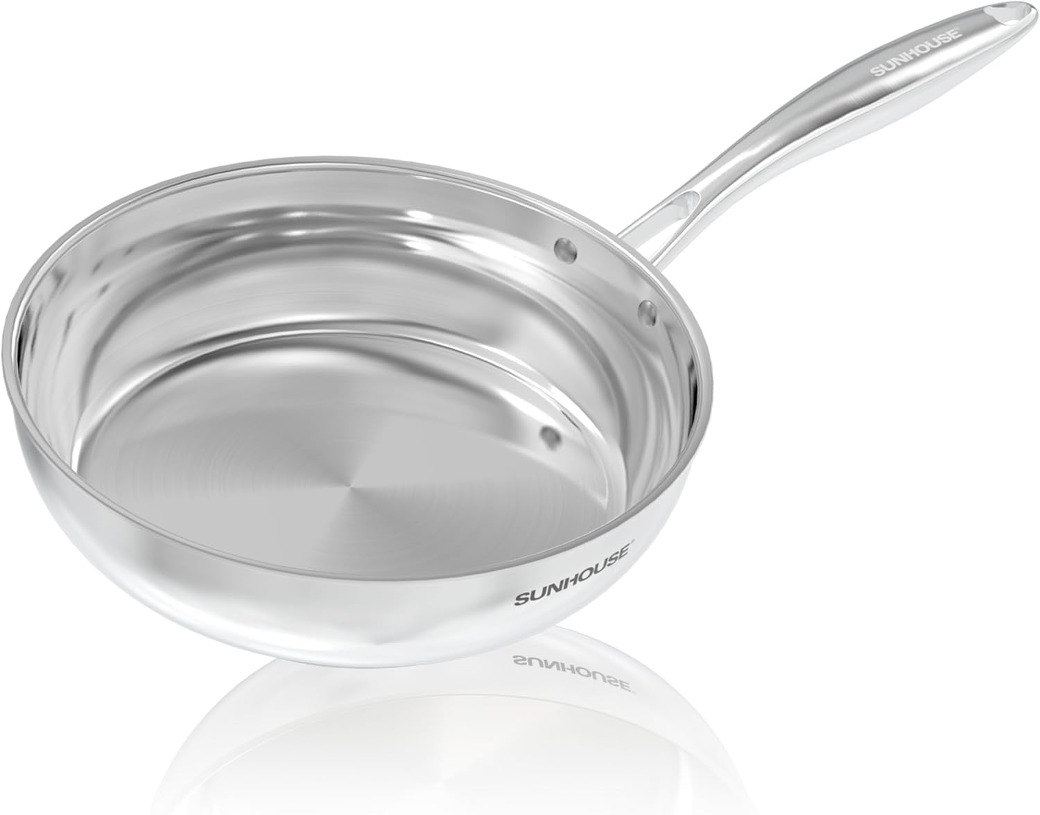 Sunhouse 10 Inch Stainless Steel Frying Pan Skillet